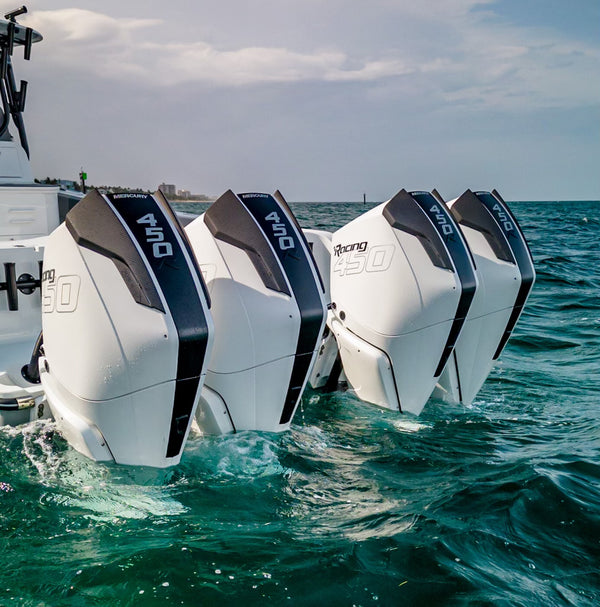 Koshi Marine Carbon Fiber Engine Air Scoops for Mercury V8 Outboard