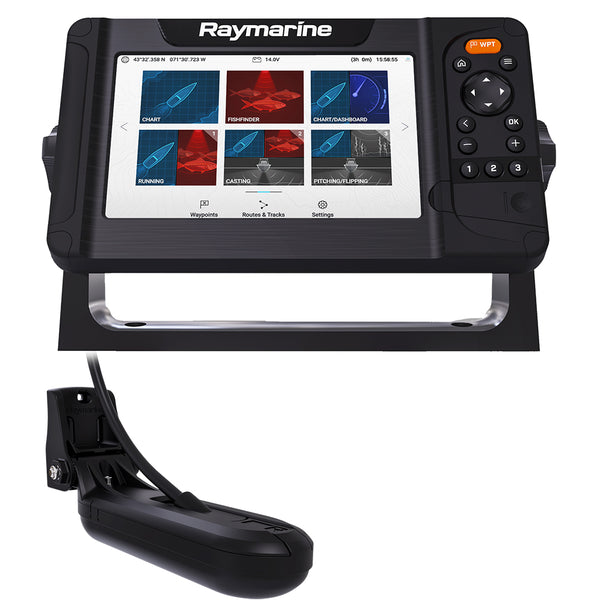 Raymarine Element 7 HV Combo with HV-100 Transom Mount Transducer & Lighthouse North America Chart
