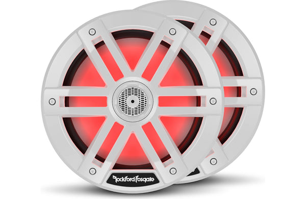 Rockford Fosgate M1 8" Marine Speakers - White with RGB LEDs