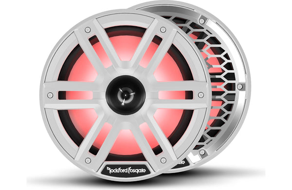 Rockford Fosgate M2 8" Marine Speakers with Horn Tweeters - White with RGB LEDs