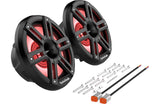 Rockford Fosgate M2 8" Marine Speakers with Horn Tweeters - Black with RGB LEDs