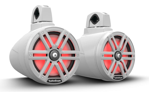Rockford Fosgate 8" M2 Tower Speakers with RGB LEDs - White Pair