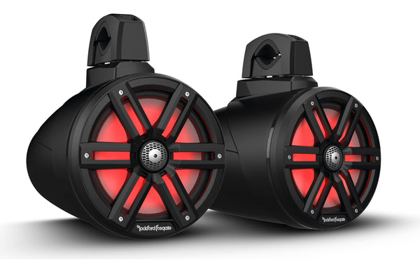 Rockford Fosgate 8" M2 Tower Speakers with RGB LEDs - Black Pair