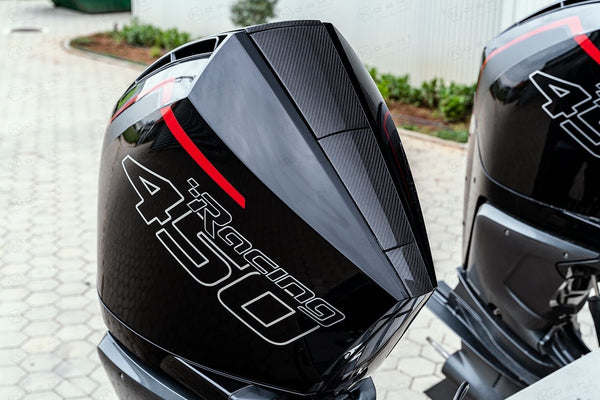 Koshi Marine Carbon Fiber Accent Panel (Mohawk) Kit for Mercury V8 Outboard