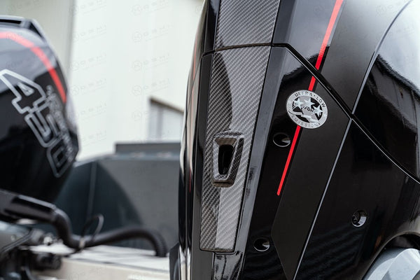 Koshi Marine Carbon Fiber Accent Panel (Mohawk) Kit for Mercury V8 Outboard