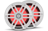Rockford Fosgate M1-6 Color Optix 6 2-Way Coaxial Multicolor LED Lighted Marine Speakers - White (Pair)
