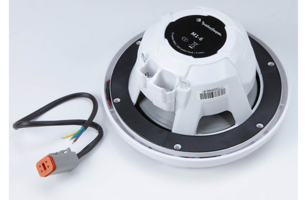 Rockford Fosgate M1-6 Color Optix 6 2-Way Coaxial Multicolor LED Lighted Marine Speakers - White (Pair)