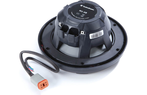 Rockford Fosgate M1-6B Color Optix 6 2-Way Coaxial Multicolor LED Lighted Marine Speakers - Black (Pair)