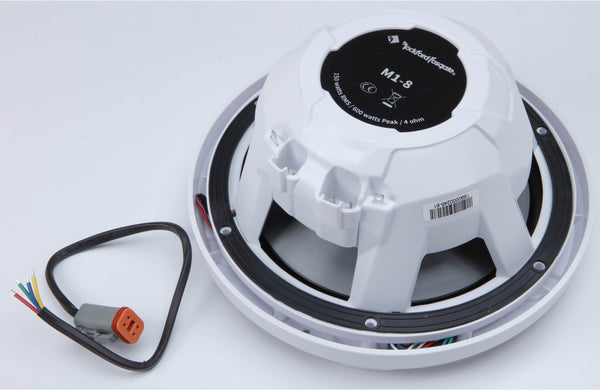 Rockford Fosgate M1 8" Marine Speakers - White with RGB LEDs