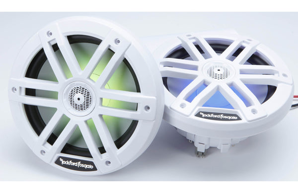 Rockford Fosgate M1 8" Marine Speakers - White with RGB LEDs
