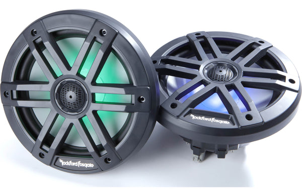 Rockford Fosgate M1 8" Marine Speakers - Black with RGB LEDs