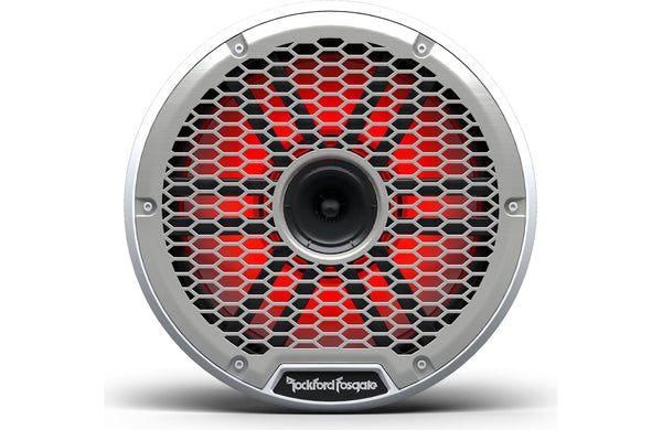 Rockford Fosgate M2-10H Color Optix Multicolor LED Lighted 10" Marine Grade Coaxial Speakers with Horn Tweeter - White (Pair)
