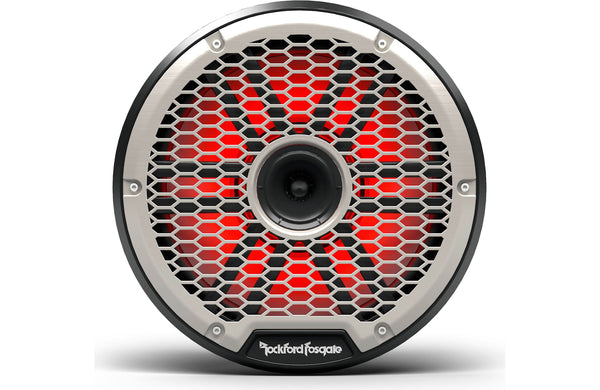 Rockford Fosgate M2-10HB Color Optix  Multicolor LED Lighted 10" Marine Grade Coaxial Speakers with Horn Tweeter - Black (Pair)