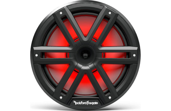 Rockford Fosgate M2-10HB Color Optix  Multicolor LED Lighted 10" Marine Grade Coaxial Speakers with Horn Tweeter - Black (Pair)