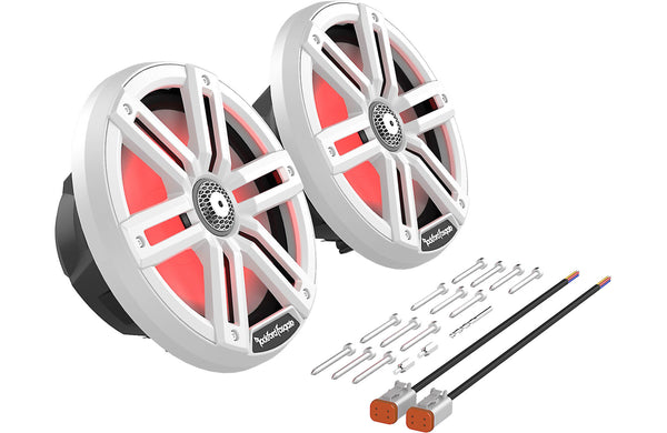 Rockford Fosgate M2 8" Marine Speakers - White with RGB LEDs