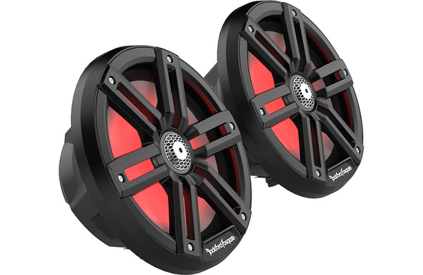 Rockford Fosgate M2 8" Marine Speakers - Black with RGB LEDs