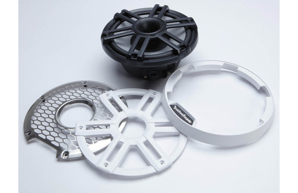 Rockford Fosgate M2 8" Marine Speakers with Horn Tweeters - White with RGB LEDs