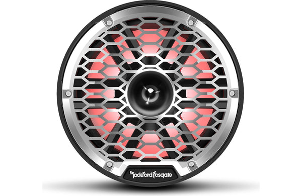 Rockford Fosgate M2 8" Marine Speakers with Horn Tweeters - Black with RGB LEDs