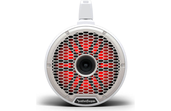 Rockford Fosgate M2WL-10H Color Optix 10" Multicolor LED Lighted Marine Grade Horn Loaded Speakers in Wake Tower Enclosures - White (Pair)