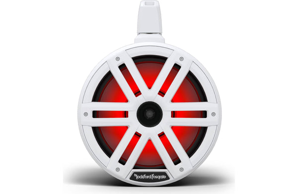 Rockford Fosgate M2WL-10H Color Optix 10" Multicolor LED Lighted Marine Grade Horn Loaded Speakers in Wake Tower Enclosures - White (Pair)