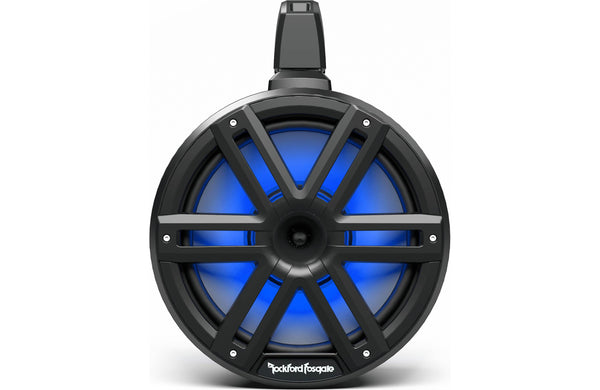 Rockford Fosgate M2WL-10HB Color Optix 10"Multicolor LED  Lighted Marine Grade Horn Loaded Speakers in Wake Tower Enclosures -  Black (Pair)