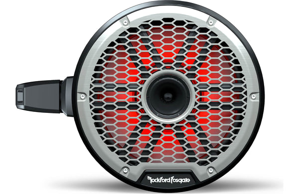 Rockford Fosgate M2WL-10HB Color Optix 10"Multicolor LED  Lighted Marine Grade Horn Loaded Speakers in Wake Tower Enclosures -  Black (Pair)