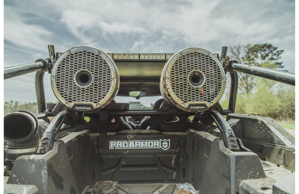 Rockford Fosgate M2WL-10HB Color Optix 10"Multicolor LED  Lighted Marine Grade Horn Loaded Speakers in Wake Tower Enclosures -  Black (Pair)