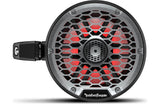 Rockford Fosgate M2WL-65MB Marine Color Optix Multicolor LED Lighted 6.5" 2-way Motorsports Can Speakers 150 Watts RMS / 600 Watts Peak with Stainless & Sport Grilles, Mounting Hardware - Black (Pair)