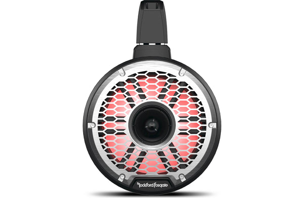 Rockford Fosgate M2WL-8H 8" M2 Horn Tweeter Tower Speakers with RGB LEDs & Clamps White