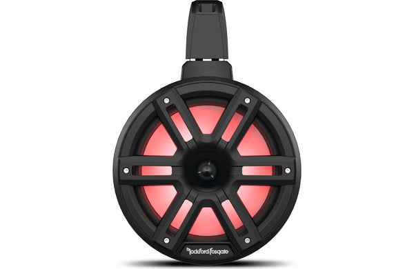 Rockford Fosgate M2WL-8H 8" M2 Horn Tweeter Tower Speakers with RGB LEDs & Clamps White